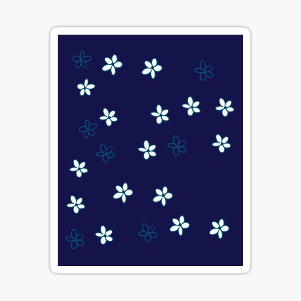Small Flower Pattern in Midnight Blue Sticker