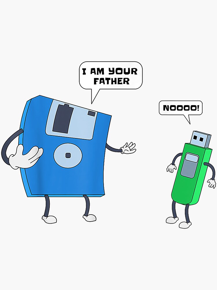 Engineering I Father Son Floppy Disk Engineer" Sticker for