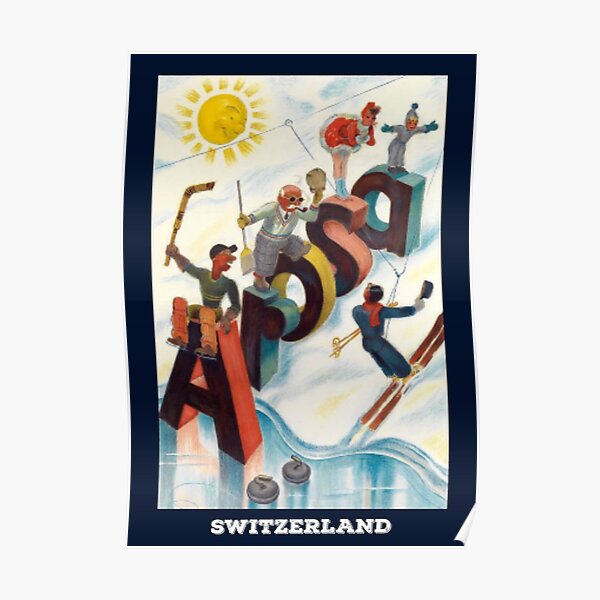 Arosa, Schweiz. Vintage Reiseplakat Poster