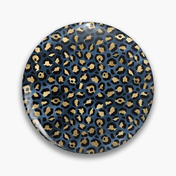 Item preview, Gold Leopard Print on Midnight Blue seamless pattern designed and sold by MagicStrawberry.
