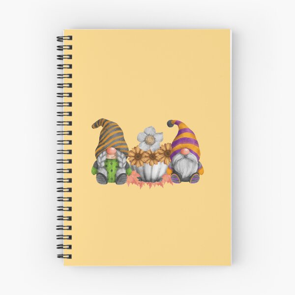 Item preview, Cute Garden Gnomes with Fall Leaves, a Pumpkin and Flowers designed and sold by 2CreativeNomads.