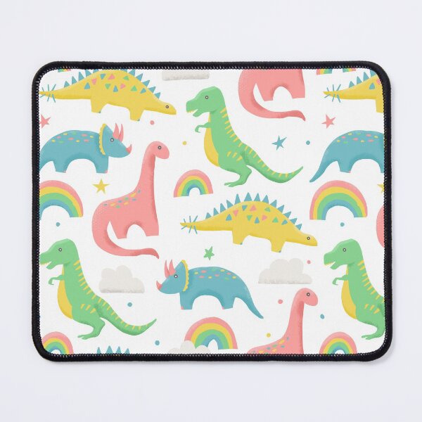 Item preview, Dinosaurs + Rainbows in Pink  designed and sold by latheandquill.