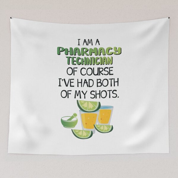 Item preview, I am a pharmacy technician of course i have had both of my shots  funny Tshirt   designed and sold by Ashley Parker.