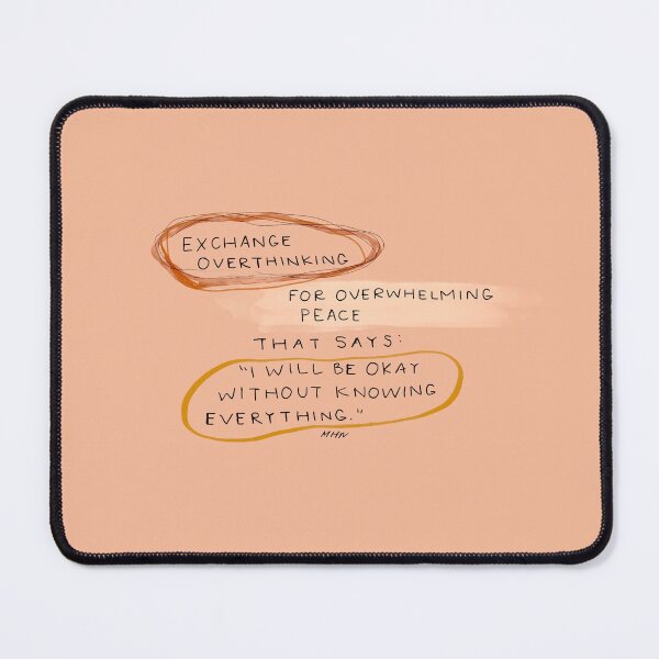 Item preview, Exchanging Overthinking for Overwhelming Peace - Blush Pink Inspiring Positive Quote designed and sold by morgansgoods.