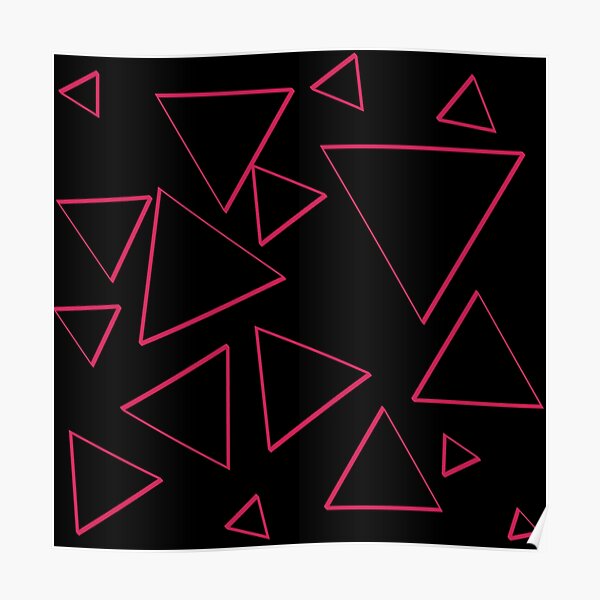 Funky Nineties Style Pink Triangle Pattern Poster