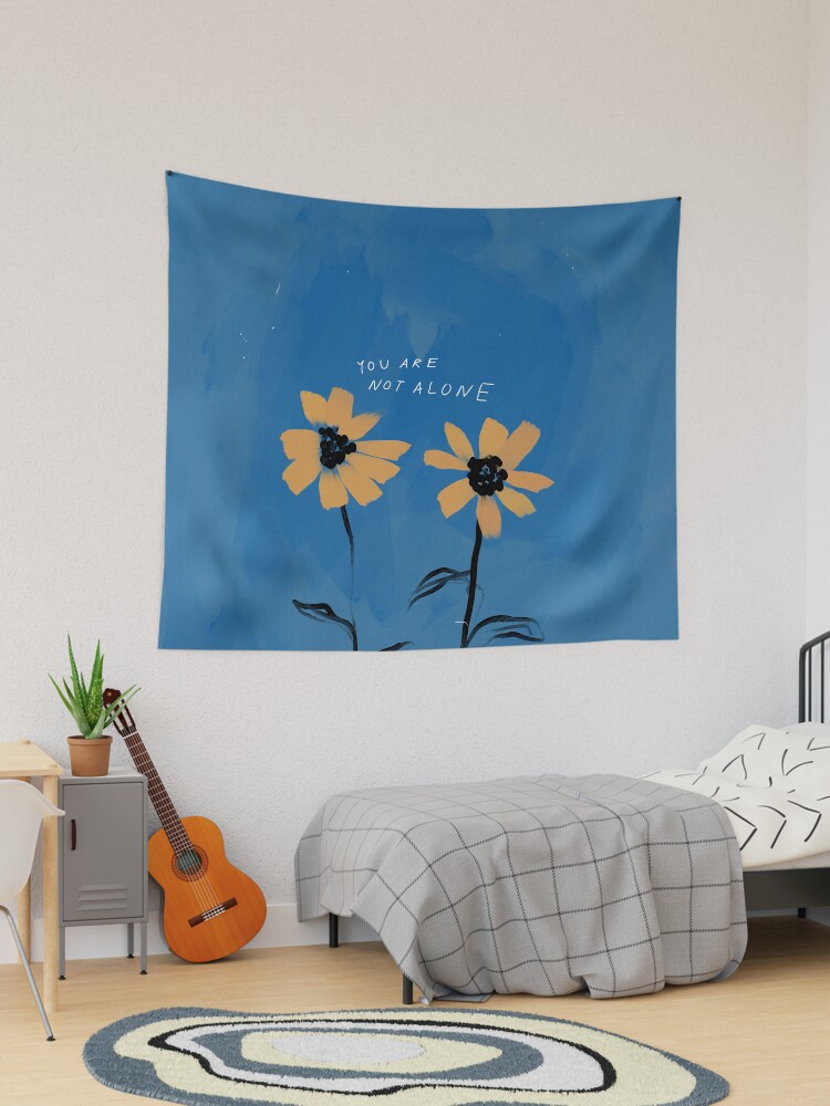 You Are Not Alone Friendship Flowers Daisy Inspired Blue Happy Positive Aesthetic0 Tapestry for Sale by Morgan Harper Nichols Redbubble