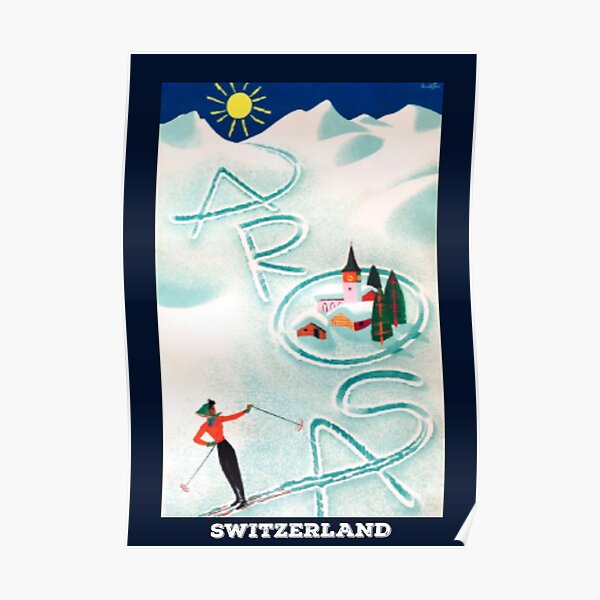 Arosa, Schweiz. Retro-Reiseplakat Poster