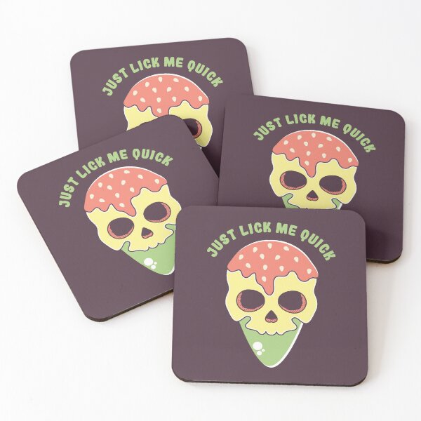 Item preview, Just lick me quick - Kawaii skull ice cream design for dessert lovers designed and sold by spacedowl.