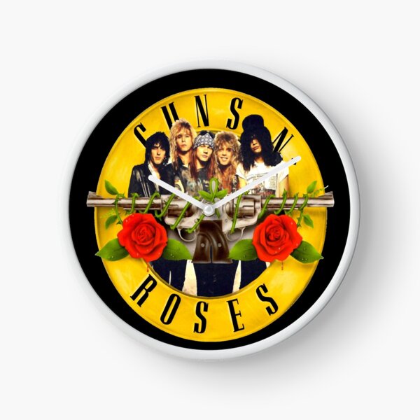 famous band flower 80s 90s retro vintage gift for fans Clock