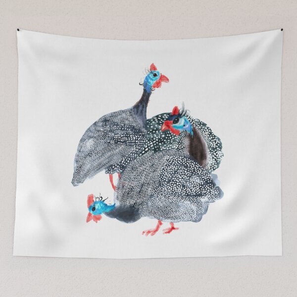 Item preview, Guinea fowl birds print 4 designed and sold by orangerinka.
