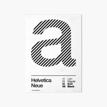 a .... Helvetica Neue (b) Art Board Print