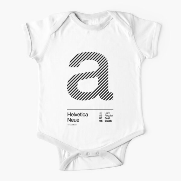 a .... Helvetica Neue (b) Short Sleeve Baby One-Piece