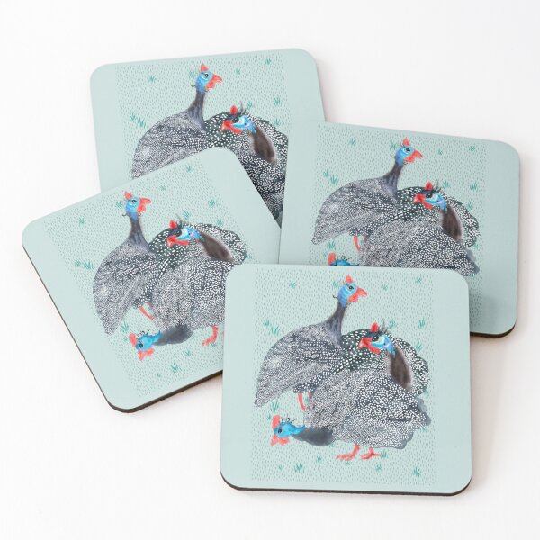 Item preview, Guinea fowl birds print 2 designed and sold by orangerinka.