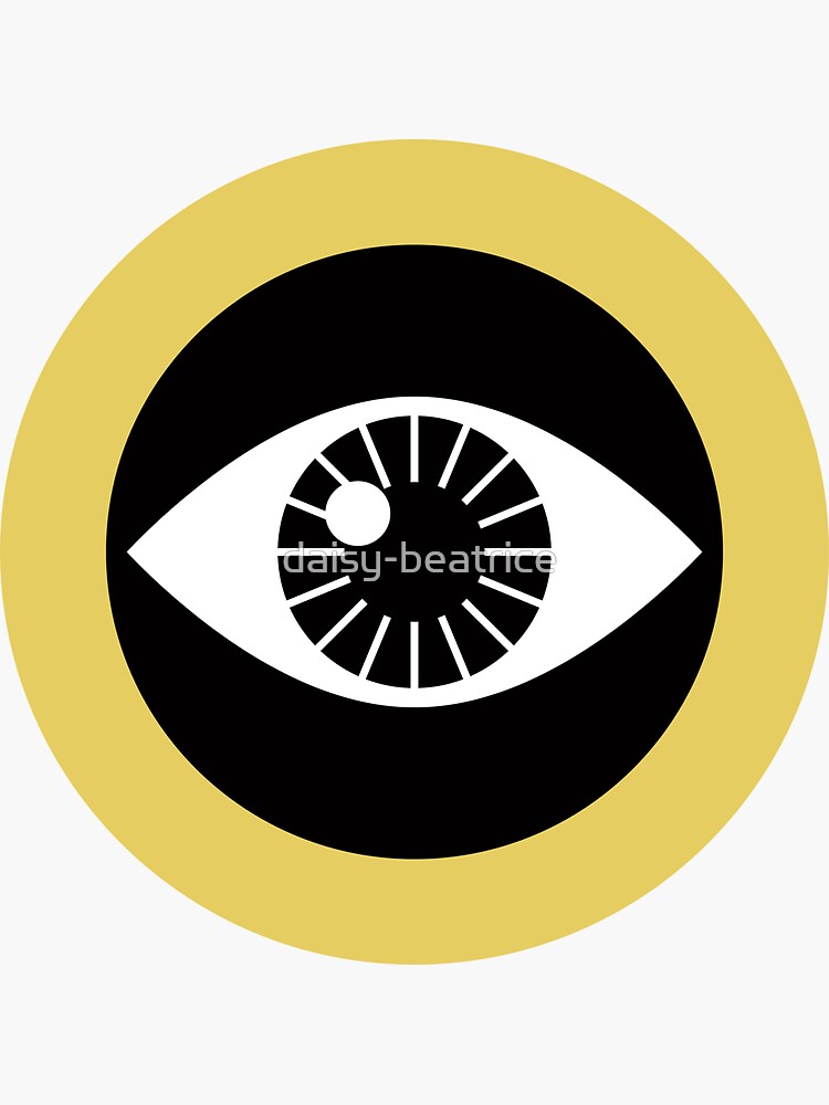 Thumbnail 3 of 3, Sticker, Eyes Wide Open - Mustard Yellow designed and sold by daisy-beatrice.