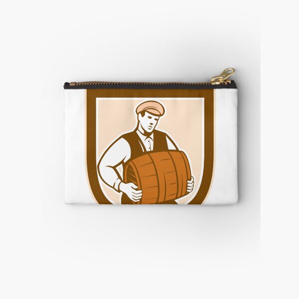 Item preview, Bartender Carrying Keg Shield Retro designed and sold by patrimonio.