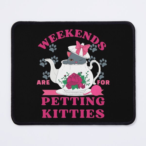 Item preview, Weekends are for Petting Kitties - Cute Cat Teapot designed and sold by sableandshadow.