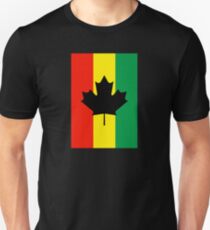 Rasta Reggae Maple Leaf Flag Unisex T-Shirt