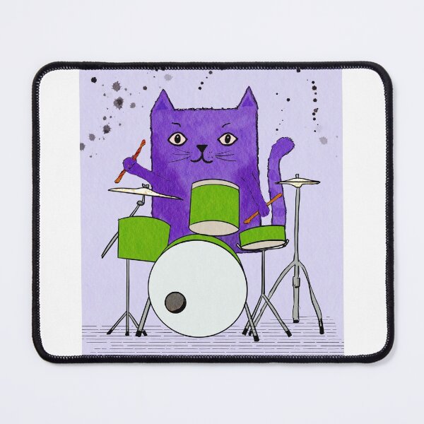 Groovy Drummer Cat Mouse Pad