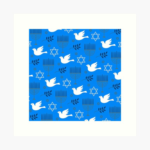 Item preview, Hanukkah Doves, Menorahs, And Star Of Davids Pattern designed and sold by DEC02.