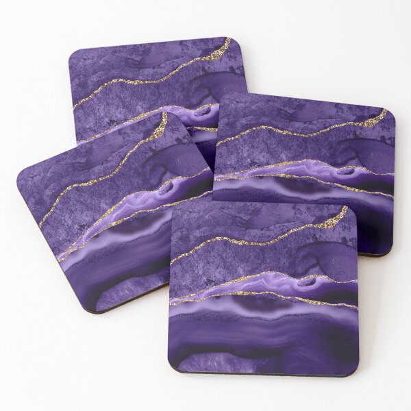Item preview, Watercolor Agate in Amethyst Purple Glitter Veins designed and sold by PixDezines.