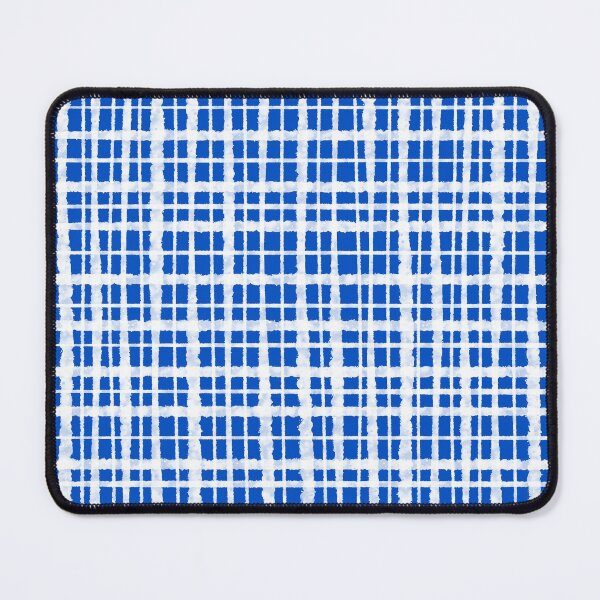 Item preview, Retro Painted Plaid in Blue and White designed and sold by kierkegaard.