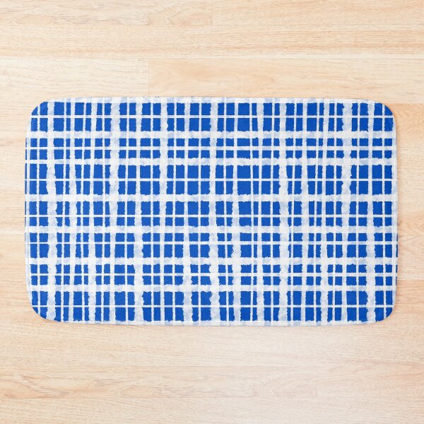 Item preview, Retro Painted Plaid in Blue and White designed and sold by kierkegaard.