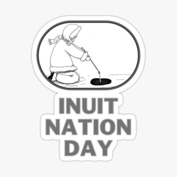 Child Ice Fishing Inuit Nation Day Sticker for Sale by H3designs