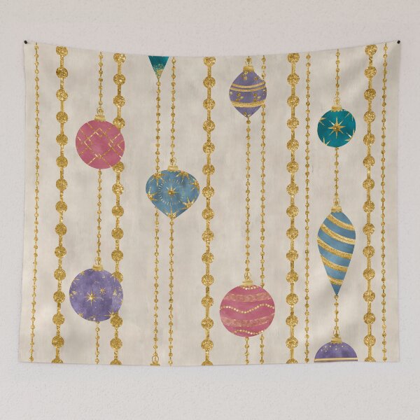 Item preview, Vintage Christmas Baubles Pattern  Neutral Background designed and sold by Octavia Soldani.