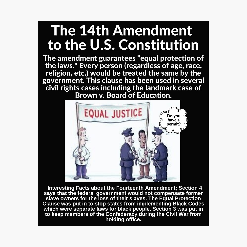 The 14th Amendment to the U.S. Constitution" Poster by Lomyn | Redbubble