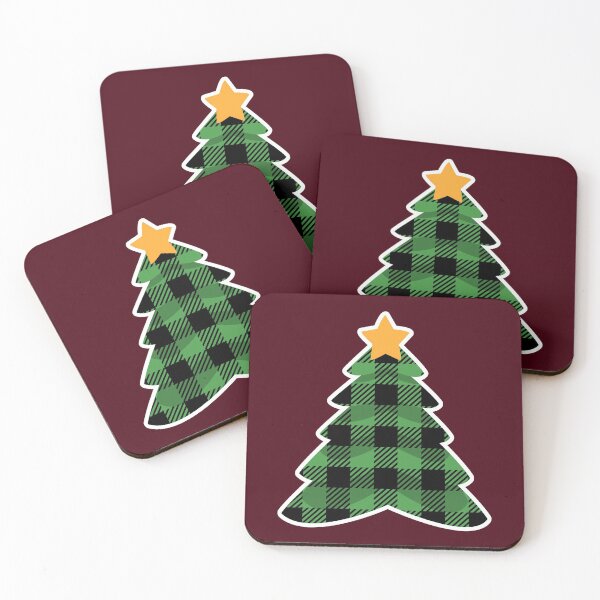 Item preview, Green Buffalo Plaid Christmas Tree designed and sold by Happy Puppy Print On Demand.
