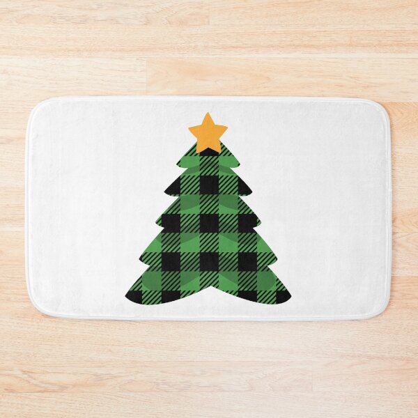 Item preview, Green Buffalo Plaid Christmas Tree designed and sold by Happy Puppy Print On Demand.