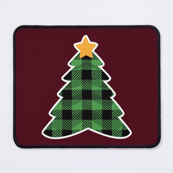 Item preview, Green Buffalo Plaid Christmas Tree designed and sold by Happy Puppy Print On Demand.