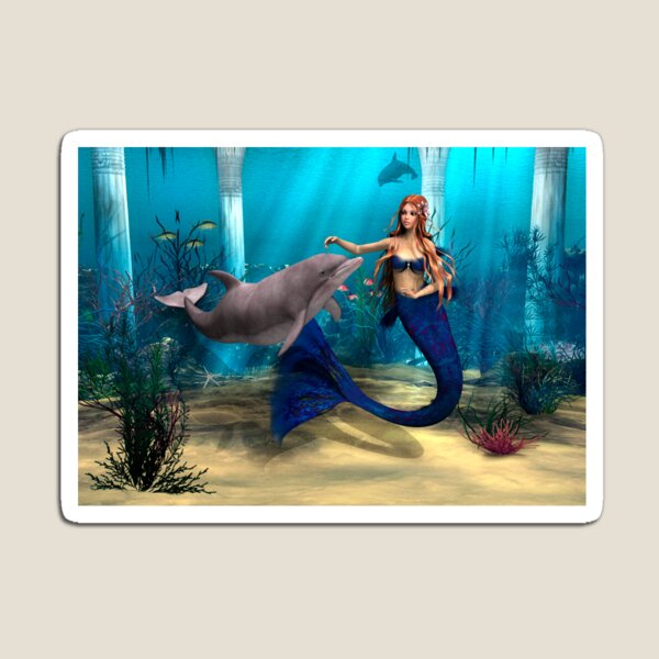 Mermaid and Dolphin Magnet