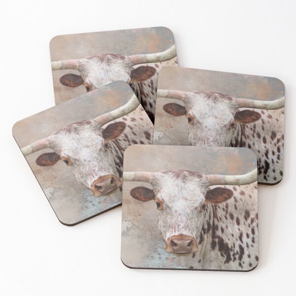 Item preview, Brown and White Longhorn Cow One designed and sold by Elisabeth Lucas.