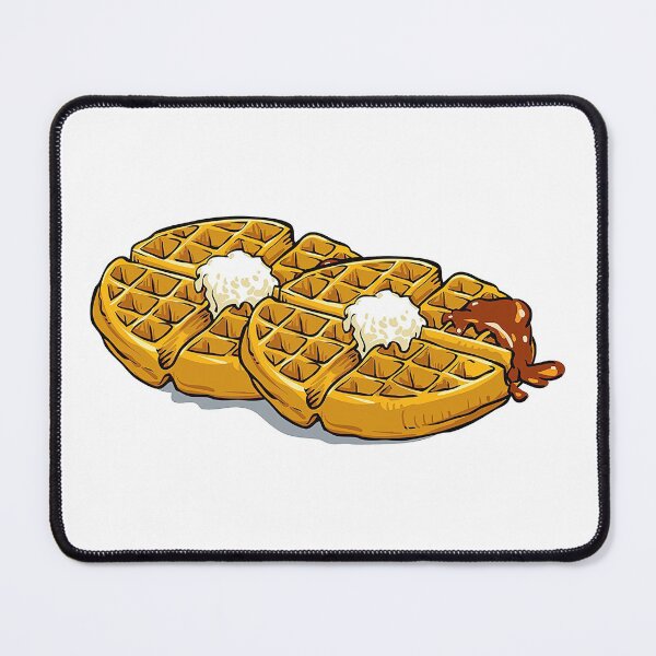 Item preview, Belgian Waffle with Chocolate, Belgian Waffle, poster with homemade pastry decorated strawberry jam and mint leaf. designed and sold by graphic-genie.