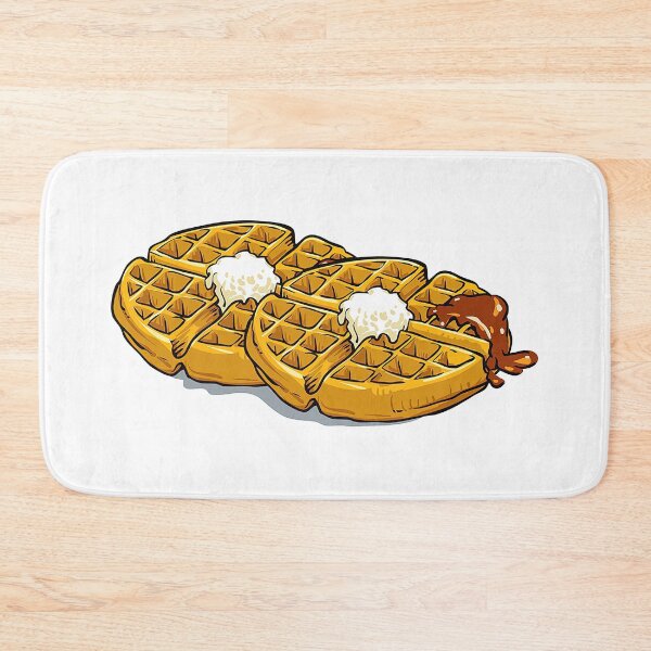 Item preview, Belgian Waffle with Chocolate, Belgian Waffle, poster with homemade pastry decorated strawberry jam and mint leaf. designed and sold by graphic-genie.