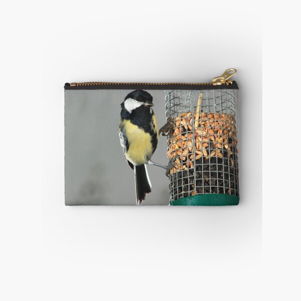Item preview, Great tit on bird feeder with grey sky designed and sold by turniptowers.