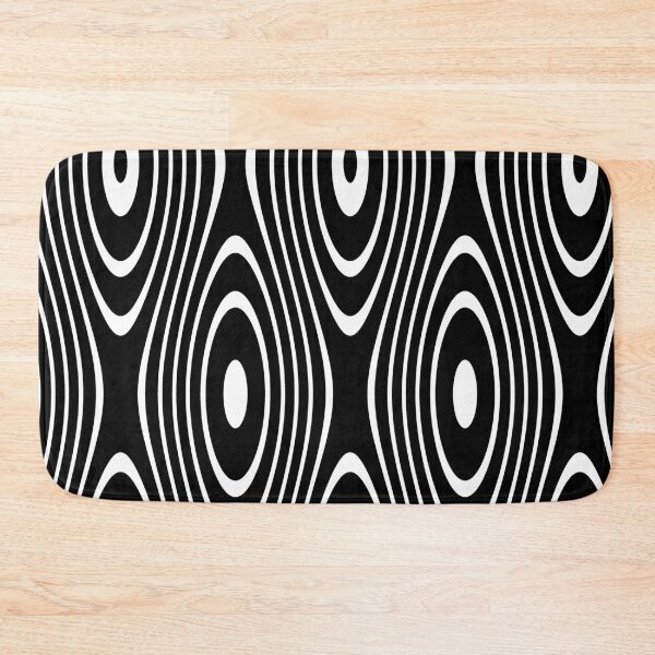 Item preview, White Retro Loops on Black designed and sold by KeksWorkroom.
