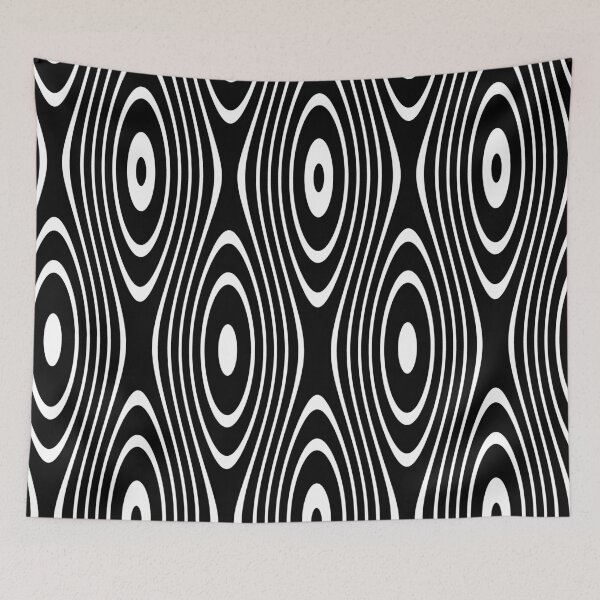 Item preview, White Retro Loops on Black designed and sold by KeksWorkroom.