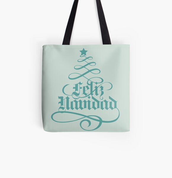 Feliz Navidad/Merry Christmas All Over Print Tote Bag