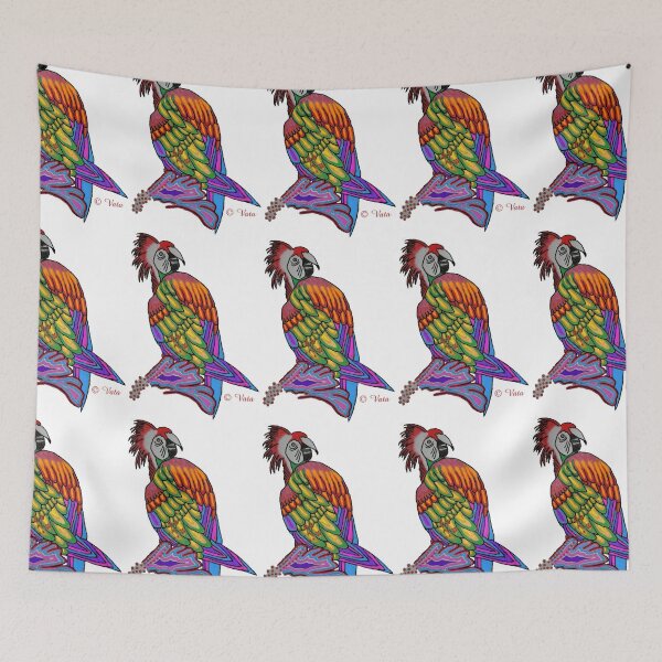 Item preview, Parrot on hibiscus in Kin 66 designed and sold by VataYellowSeed.