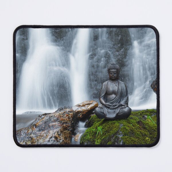 Item preview, Buddha statue in front of waterfall designed and sold by Jürgen Wiesler.