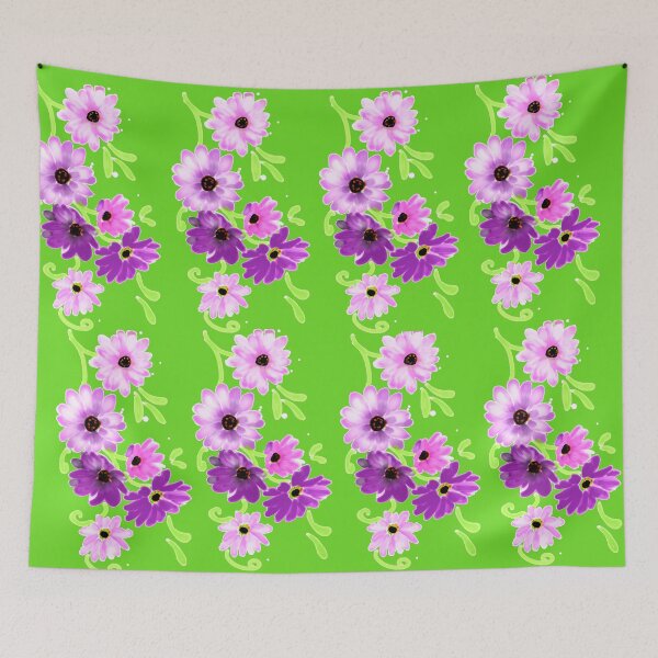 Item preview,  Daisey trails , on bright  green designed and sold by Faerieglen.