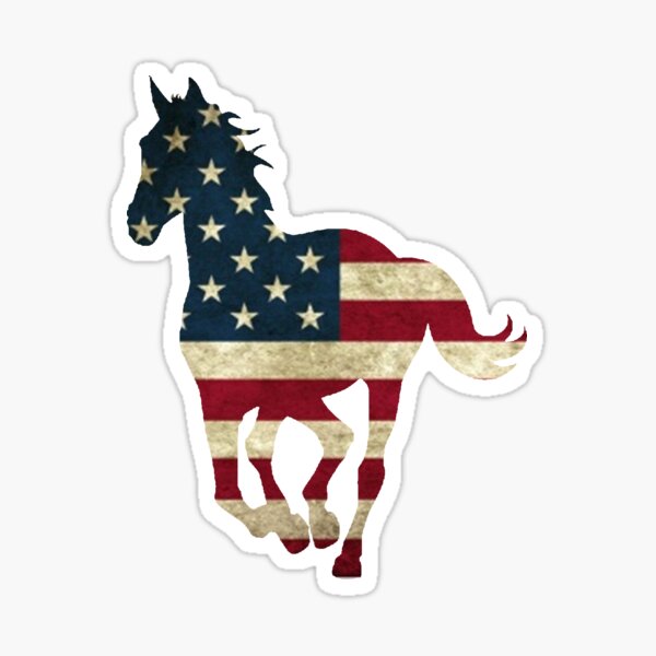 USA Horse Running Sticker
