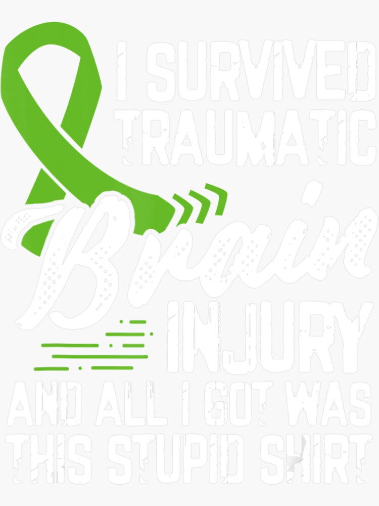 Disover Traumatic Brain Injury Awareness Green Ribbon I Survived Tbi Sticker