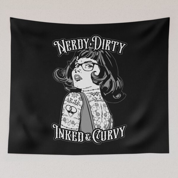 Item preview, Nerdy Dirty Inked & Curvy Book Lover Tattoo Pop Art Girl designed and sold by GrandeDuc.