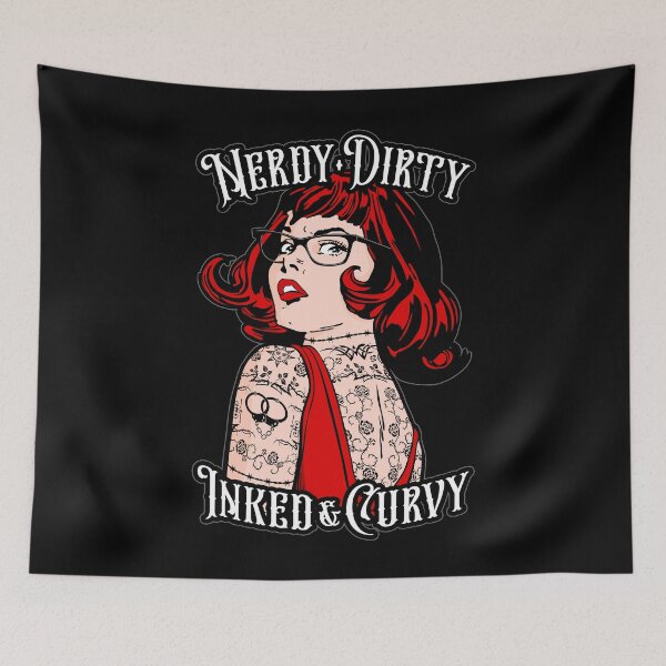 Item preview, Nerdy Dirty Inked & Curvy Book Lover Tattoo Pop Art Girl designed and sold by GrandeDuc.