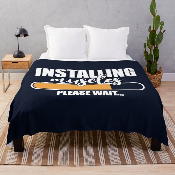 Item preview, Installing Muscles Please Wait | Funny Gym Quote designed and sold by motivationaltee.