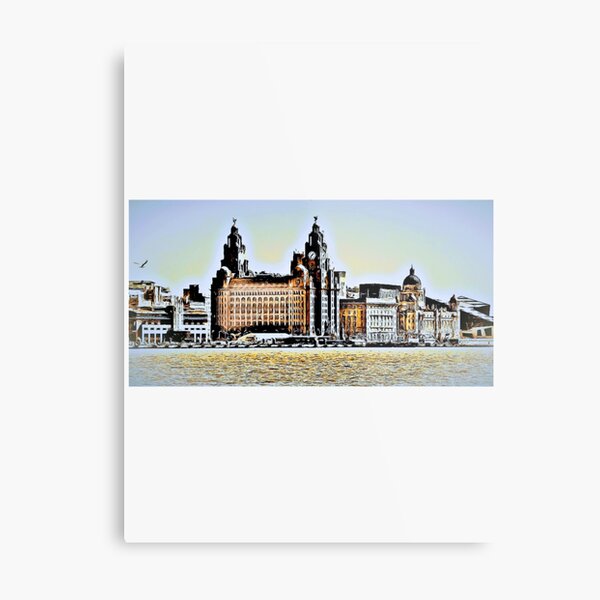 Liverpool Waterfront Skyline (Digital Art)| Perfect Gift|Liverpool Metal Print