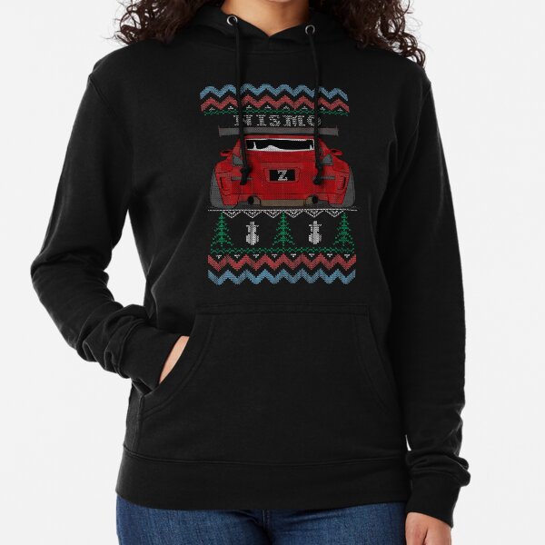 Ugly Sweater Christmas Nismo 350Z Z33 (Red) Lightweight Hoodie